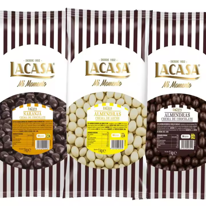 Lacasa Pack 3kg de bolas: Almendra con chocolate Negro,Almendra con chocolate Blanco, de naranja con chocolate Negro - 1