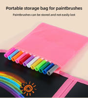 Tablero De Dibujo Plegable Para Niños Con 12 Rotuladores Acuarela Y Tablero De Lápiz Repasable Libro De Dibujo Unisex - details 7
