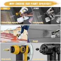1000ML PISTOLA DE PULVERIZACIÓN eléctrica para el hogar, pulverizador de pintura HVLP para muebles de coche, aerógrafo con revestimiento de acero, 110V/220V, 1800W - details 4
