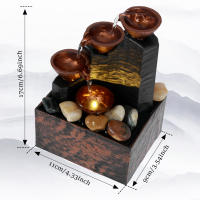 Fuente De Escritorio Pequeña Con Luz Y PIEDRAS USB Relajación Sonora Fuente De Agua De Mesa Decorativa Moderna - details 10