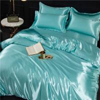 Juego De Cama Nórdico De Seda Con Fundas De Almohada Y Sábana De Lujo Para Pareja Individual Doble Verano Textil Sólido - details 21