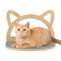 1pc Escalera De Madera Para Gatos Con Alforja Y Rascador Angulo De Pared Muebles Para Gatos Para Jugar Dormir Y Descansar - details 2
