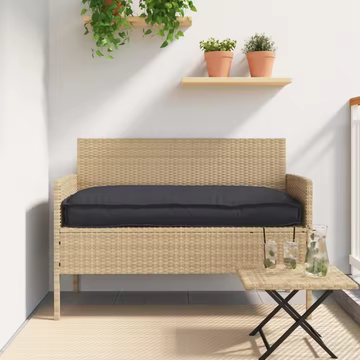 Cojín Exterior vidaXL Negro Algodón Grande Fundas Removibles Cojín - 1