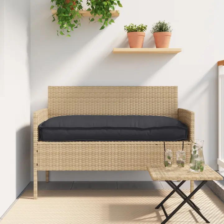 Cojín Exterior vidaXL Negro Algodón Grande Fundas Removibles Cojín - 1