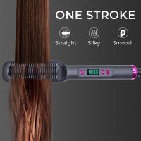 Peine Eléctrico Multifuncional Para Cabello Negativo Ion Antisalpicaduras Herramienta De Peinado Y Liso Con Cepillo Rotativo De 25W-39W Tamaño 50*10 - details 8