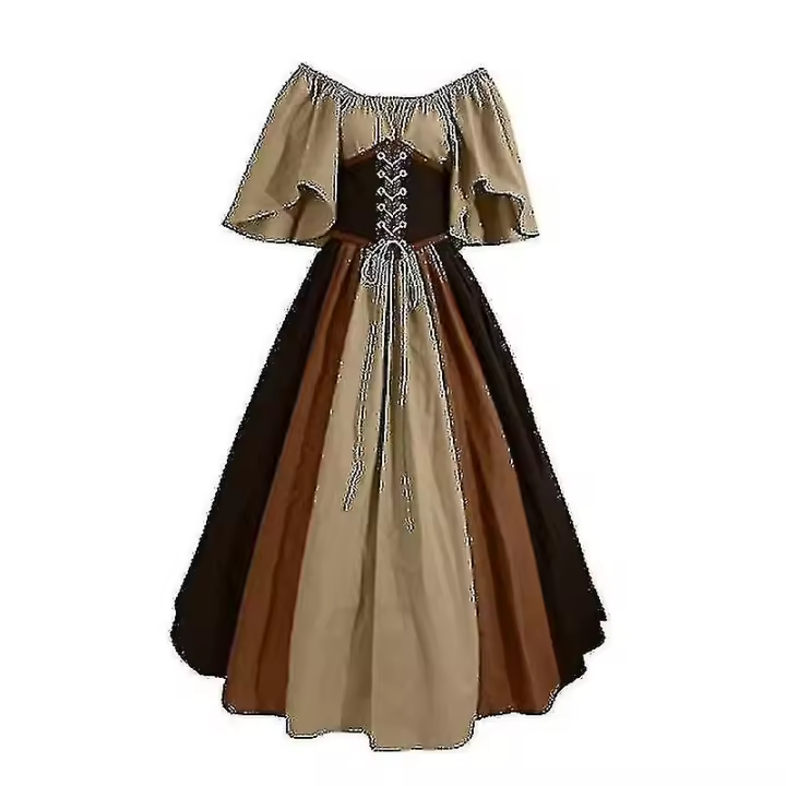 Medieval Clothing Women's Short Sleeve Gothic Dresses Retro Party Dresses Prom Dress - 1