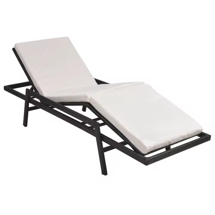 Tumbona con asiento de ratón sintético Negro - 1