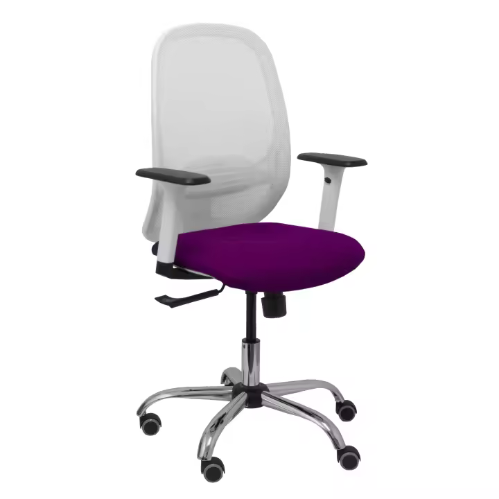 Silla de Oficina Ergonómica Piqueras Y Crespo con Brazos y Refuerzo Lumbar Regulables, Base Cromada y Ruedas de Parqué - 1