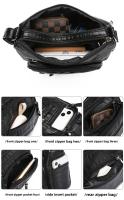 Bolso De Hombro Para Mujer De Cuero Suave Con Múltiples Bolsillos De Cierre De Cremallera Estilo Casual Para Trabajo Y Citas - details 5