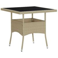 vidaXL Mesa de comedor de jardín ratán sintético en color Marrón/Negro/Beige y más | estructura resistente ideal para salón dormitorio o estudio - details 2