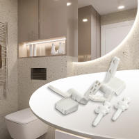 Paquete De 1 Pared De Inodoro En Plástico Blanco Con Tapa Y Resorte Reemplazo Con Tornillos Y Tornillos Apto Para Inodoros Y Baños Herramienta Pequeña - details 15