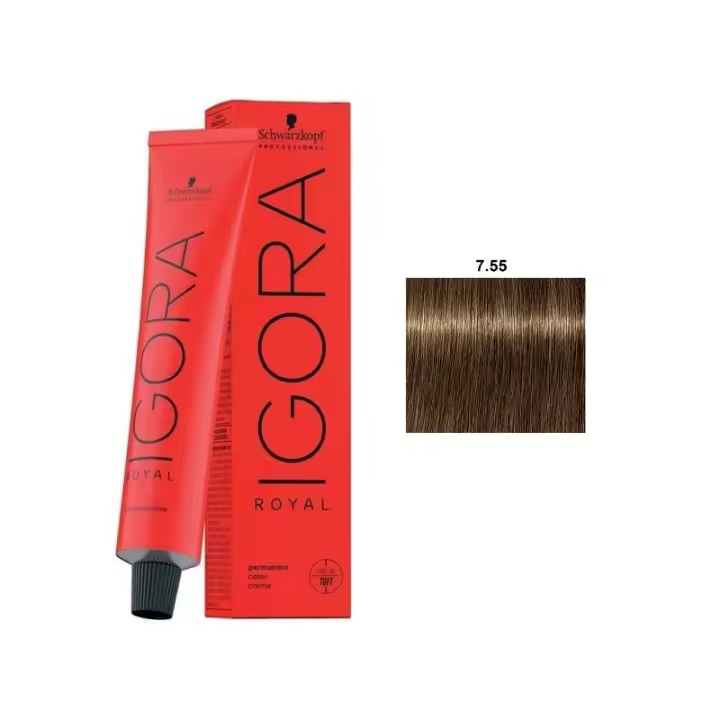 Tinte Igora Royal / Schwarzkopf - 7.55 Rubio Medio Dorado Inteso - 1
