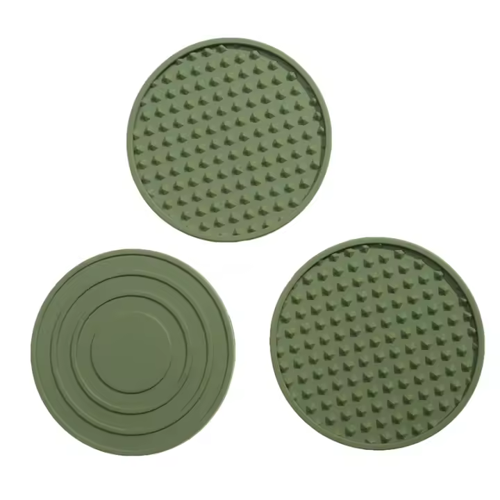 Silicona Coasters Conjunto De 3 Con Soporte Protección De Mesas Para Cualquier Tipo De Mesa Lavable En Lavavajillas Para Bebidas - 1