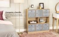 SONGMICS  Cajas de almacenamiento plegables (6 unidades, 30 x 30 x 30 cm, para juguetes, ropa, color gris jaspeado - details 1