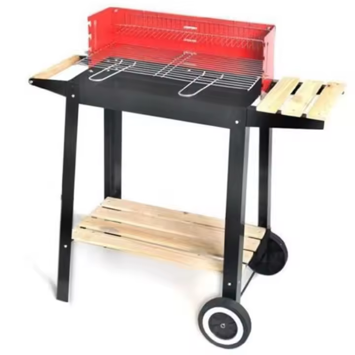 Barbacoa de Acero Inoxidable Portátil con Ruedas y 5 Niveles de Parrilla - 1