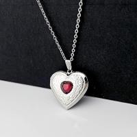 Collar con medallón de piedras natales que contiene imágenes, medallón de fotos con forma de corazón de amor, collar con cristales, colgante, regalos de cumpleaños - details 2