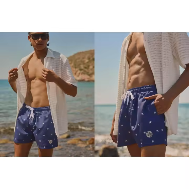 Bañador estampado con cintura ajustable, bolsillos laterales y forro interior cómodo INSIDE - 1