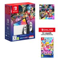 Nintendo Consola Nintendo Switch OLED Blanca + Mario Kart 8 Deluxe (Preinstalado) + 12 Meses Nintendo Switch OnLine + Juego Pack Princess Peach ShowTime! (Versión ES) - details 0
