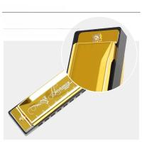 Harmonica De 10 Agujeros Y 20 Tonos En Clave C Colorida Instrumento De Viento De Madera Y Plástico Ecológico Rojo Plata Negro ABS - details 6