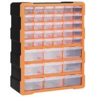 vidaXL Organizador Multicajones con 39 Cajones Herramientas Armario Taller Color Naranja y negro,  Gris, y mas - details 0