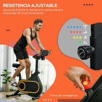 SPORTNOW Bicicleta Estática Bicicleta de Fitness con Resistencia Ajustable en 8 Niveles Pantalla LCD Volante Silencioso y Soporte para Botella Carga 150 kg para Entrenamiento en Hogar Gimnasio - details 9