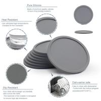 6Pcs Coasters De Silicona Redondos De 10cm Resistentes Al Calor Para Taza De Té Y Café Tapete De Gasa Para Vaso De Vidrio Soporte Para Bebidas Decoración De Mesa - details 7