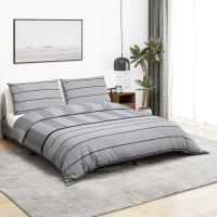 vidaXL Juego de Funda Nórdica Sábana Ropa Cama Algodón 220x240 cm Color Blanco y marrón,  Gris,  Multicolor y mas - details 3
