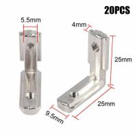 20pcs T Slot Aluminio Perfil L-Forma Soportes Internos Ocultos Con Tornillos Para Perfil De Aluminio Herramientas De Carpintería DIY - details 3