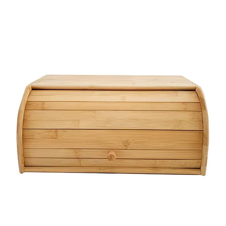 Panera de madera con tapa – Contenedor para pan fabricado en madera natural _ 35X25X15 M2 Tec. - 1