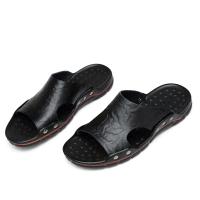 Sandalias De Verano Para Hombre YRZL Cuero PU Suela De EVA Ligera Y Suave Sandalias Clásicas Negras Para Descanso Y Ocio - details 2