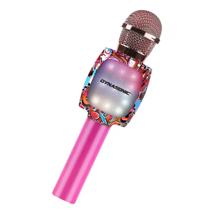 Micrófono Karaoke Bluetooth DYNASONIC con Luces LED - 1