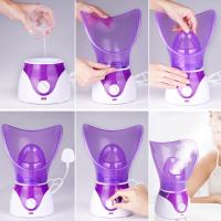 Vaporizador facial profesional para resfriados y gripe - Kit de spa casero con vaporizador facial nano portátil, inhalador de vapor eléctrico para aliviar los senos nasales, mini vaporizador facial humectante para poros - details 4