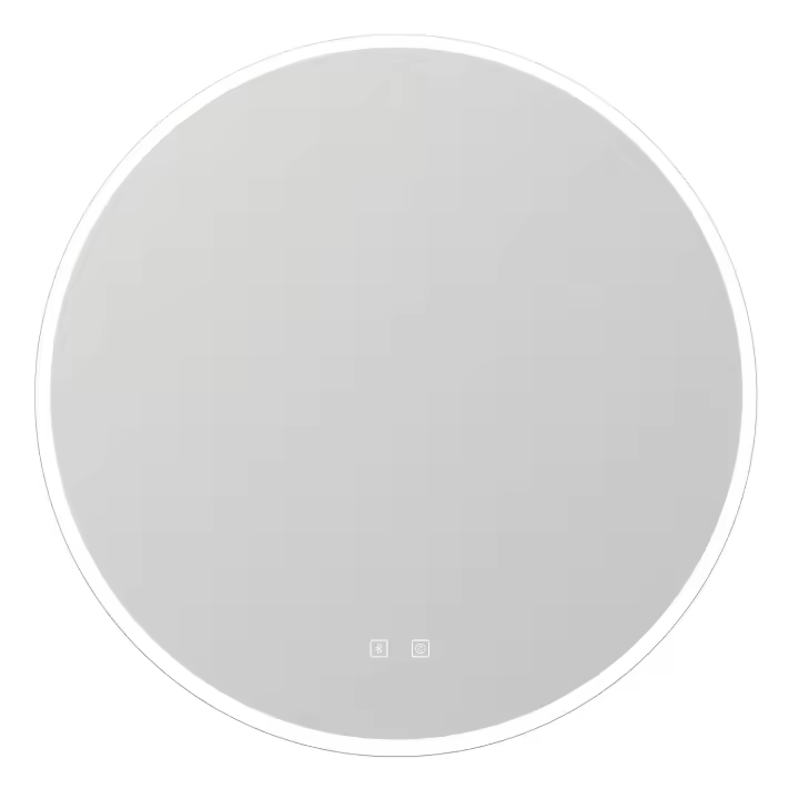 Aica Espejo LED de baño redondo 70 x 70 cm, Bluetooth, brillo regulable, antivaho - 1