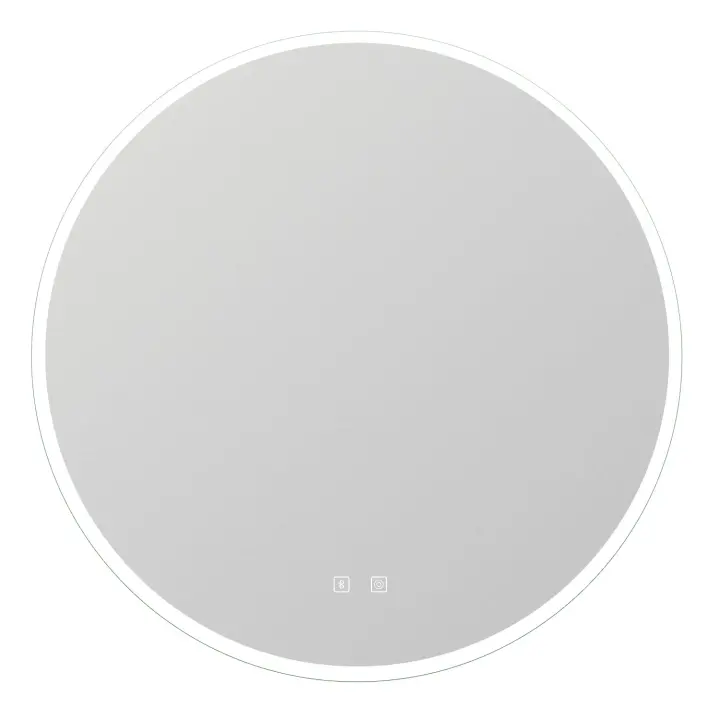 Aica Espejo LED de baño redondo 80 x 80 cm, Bluetooth, brillo regulable, antivaho - 1