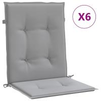 vidaXL Cojín silla jardín respaldo bajo 6 uds tela Oxford Color Antracita,  Gris,  Crema y mas Cojín Decorativo de Asiento Cojines de muebles de salon - details 5