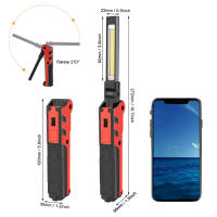 Lámpara De Trabajo LED COB Recargable USB Con Gancho Magnético Y Batería 18650 Torch Inspección Luz De Mano Impermeable 1200 Lumen - details 10