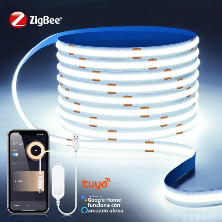 Tira De LED COB ZigBee Inteligente Compatible Con Tuya Alexa Luz USB 5V Dimmable Controlador De Luz Con Wifi Para Decoración De Habitación Cocina - 1