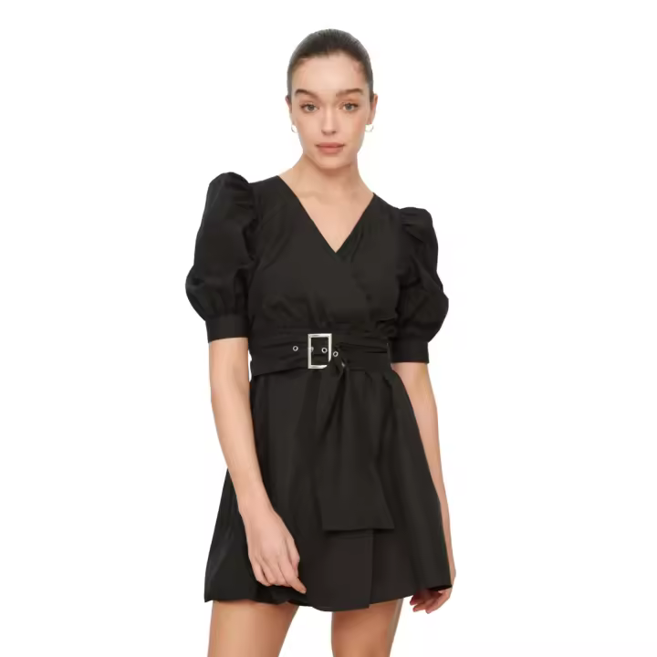 Trendyol Emerald Green Belted Balloon Sleeve Woven Dress Twoss20El0619 - 1