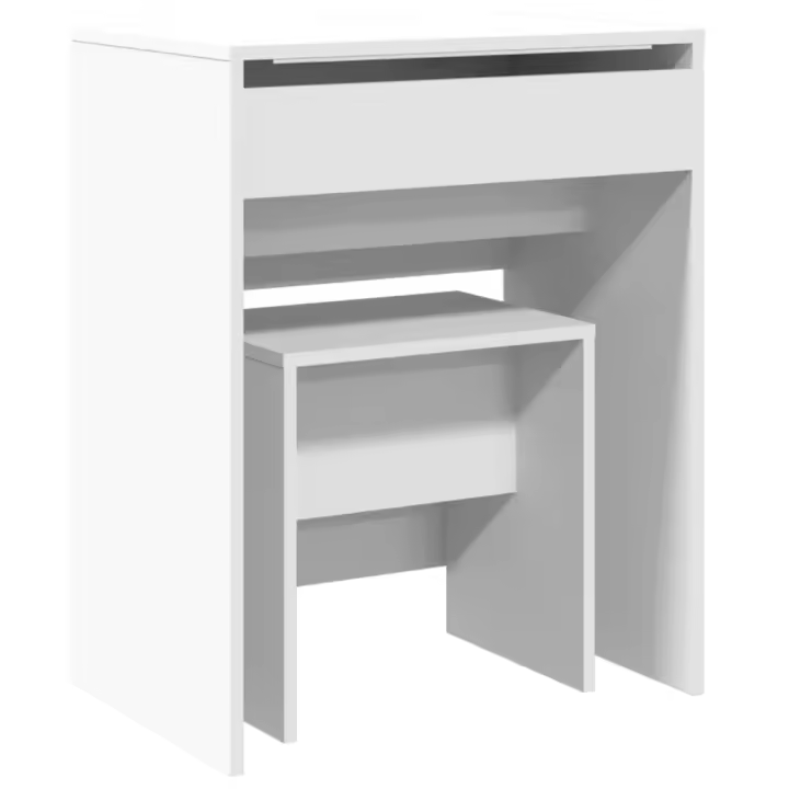 Tocador con taburete blanco 60x40x113,5 cm - 1