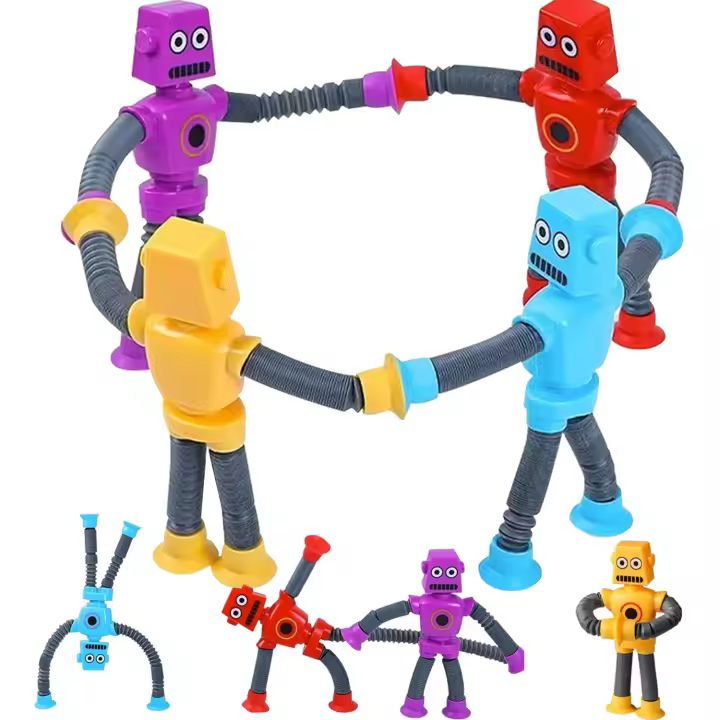Juguetes robot para niños de 3 A 5 años, juguetes De Tubo, mini robots, Productos sensoriales para autism, juguetes para niños de 5 A 7 años, juguetes sensoriales para niños con autismo (paquete de 4 robots) - 1
