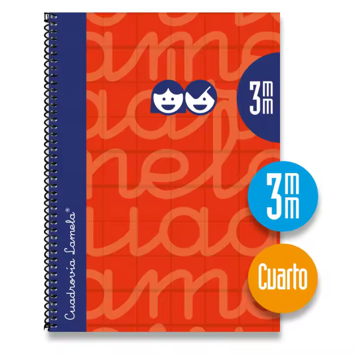 Lamela Cuadernos espiral 3X3 cuadrovia 4º tamaño pequeña 70g 80h T/D  7CTE003V - 1