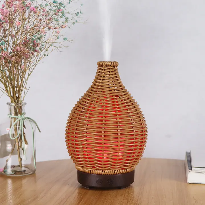 Humidificador de ratán hueco para el hogar, mini atomizador ultrasónico, humidificador pequeño, máquina de aromaterapia - 1