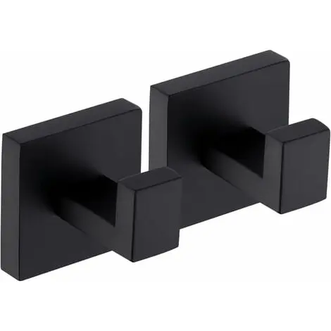 SUS304 Toallero de Maple inoxydable Ganchos de baño Soporte para Colgar toallas de té 2 piezas Negro mate, A22560P2 - 1