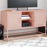 vidaXL Mueble para TV de acero 100,5x39x60,5 cm en color Negro/Amarillo/Blanco y más | almacenamiento funcional diseño moderno para baño dormitorio sala - details 5