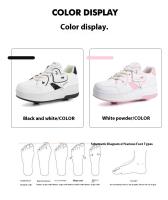 Zapatos De Caminar Con Cordones Y Transpirables Para Niñas 2024 Patinetas Deportivas Retráctiles Para Estudiantes Mujeres En Exteriores Material Superior De Cuero Suela TPR Tamaño True Fit Para Edad 7-13 - details 6