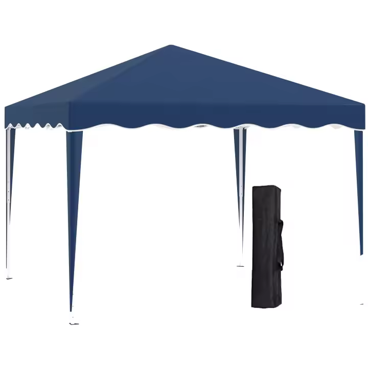 Gazebo plegable 3x3m Gazebo de Jardín Carpa plegable para Fiesta Altura ajustable con Bolsa de Transporte Protección UV Acero y Oxford Azul - 1