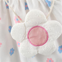 Vestido De Verano Para Niñas 2 Piezas Conjunto Nuevo Con Bolso Floral Decorativo Cuello Redondo Algodón Cómodo Largo Rodilla Casual - details 7