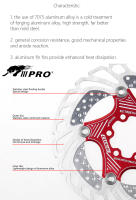 Rotor De Freno De Bicicleta MTB DH De 6 Pulgadas 160/180/203mm De Acero Para Cooling Disipación De Calor Pieza IIIPRO - details 3