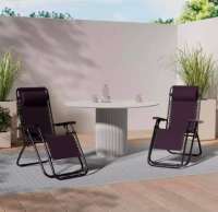 【PACK 2 SILLAS】 Silla plegable gravedad cero tumbona ajustable sillón reclinable con reposacabeza gravedad, medida 165x65x110 peso 6kilos cero para playa, jardín, terraza, patio - details 2