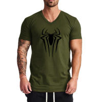 Camiseta De Hombre Con Estampado De Araña Negra V-Neck Verano Transpirable Deporte Fitness Manga Corta Ajustada Para Gimnasio Running Baloncesto Fútbol - details 7